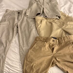 Boys sizes 6-8 Tan uniform style shorts and pants